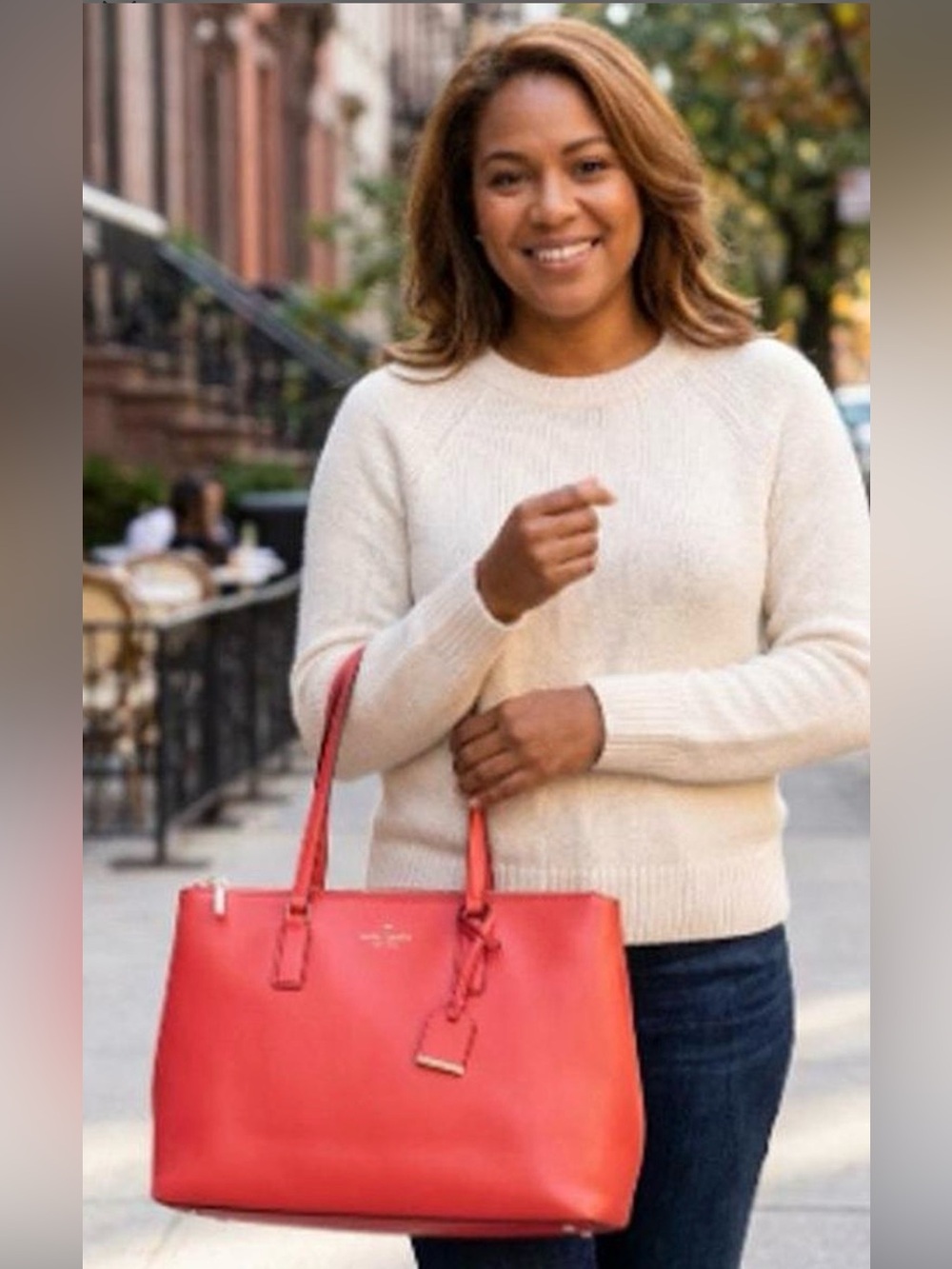 kate spade Red Leather Satchel SEE CALLOUTS - Picture 2 of 8